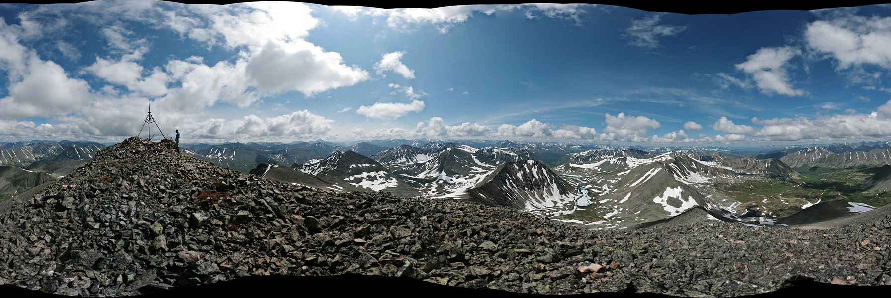 Круговая панорама с вершины 2732,6 м
