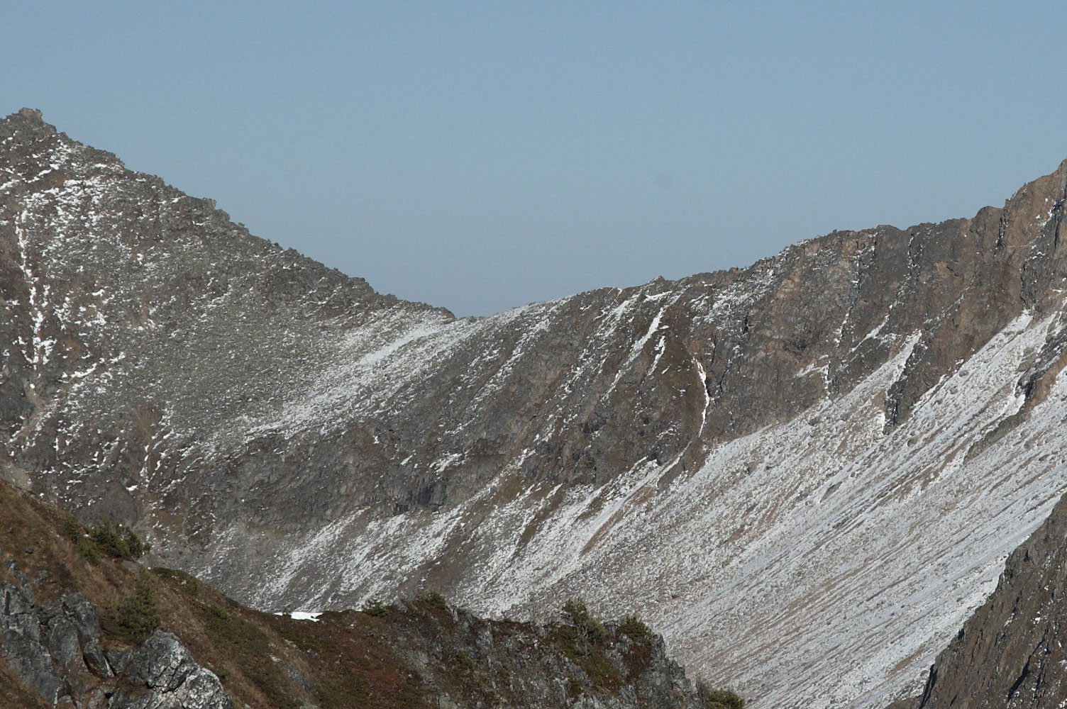Перевал Трудный крупным планом со стороны Федюшки